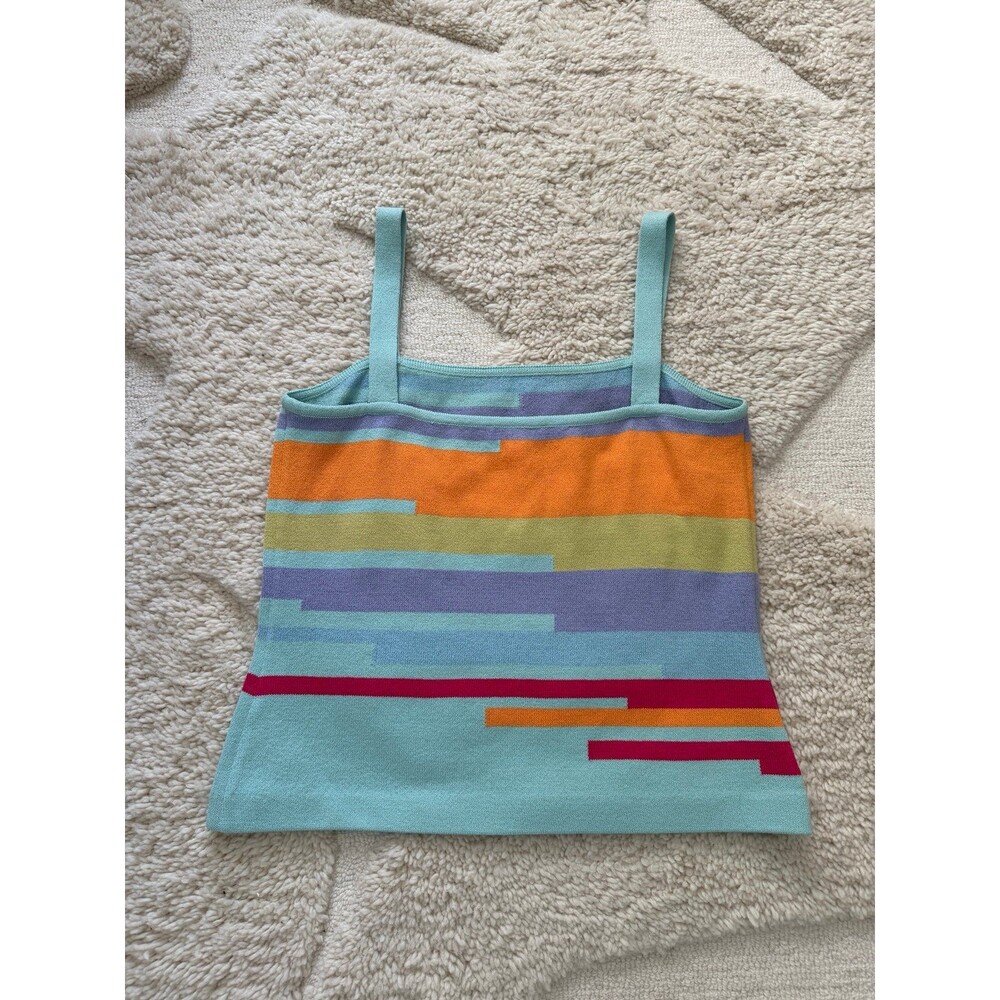 Vintage St. John Sport Knit Tank Top Stripe Y2K Crop Cami S - Picture 3 of 3